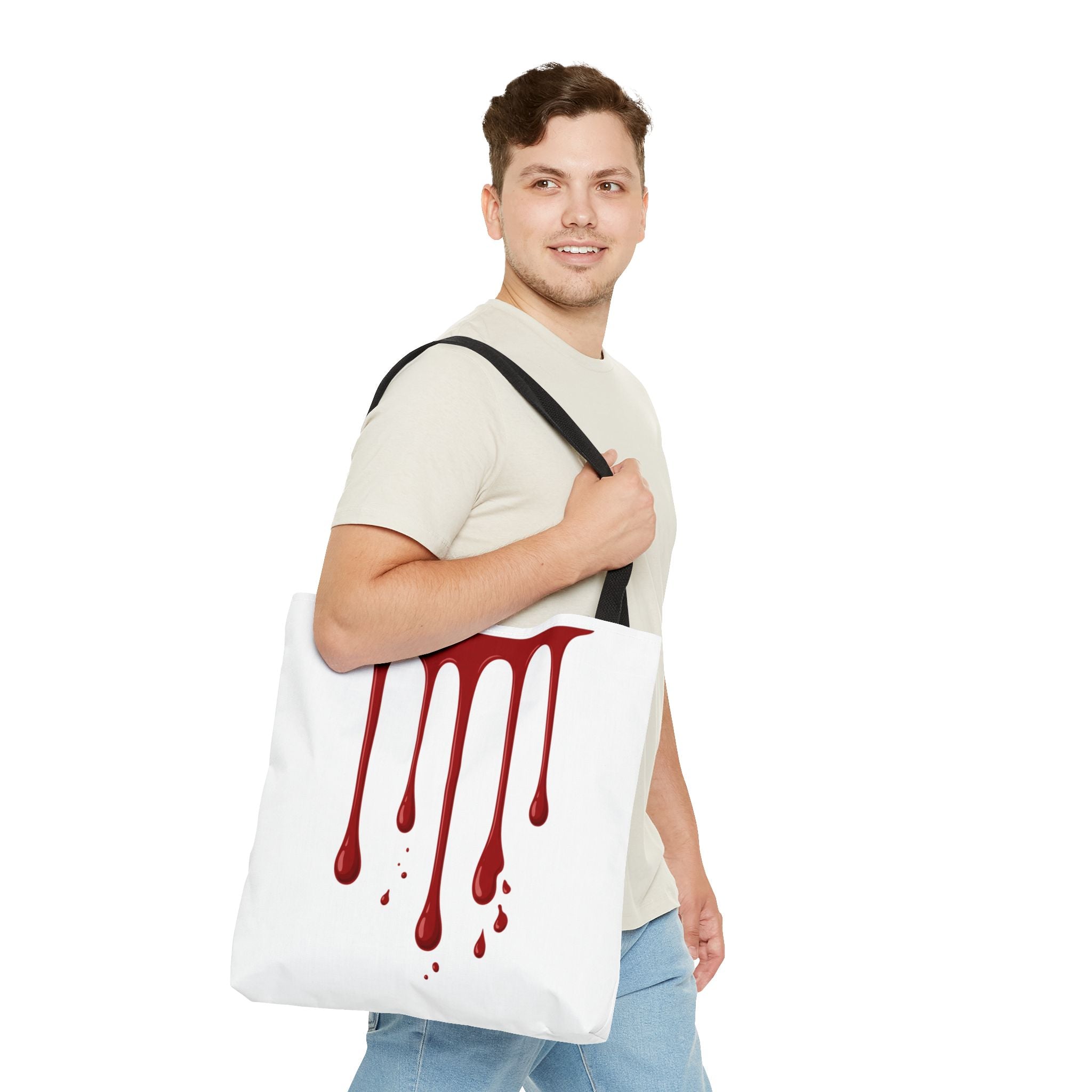 Dripping Blood Graphic Tote Bag — Red Horror Aesthetic Tote