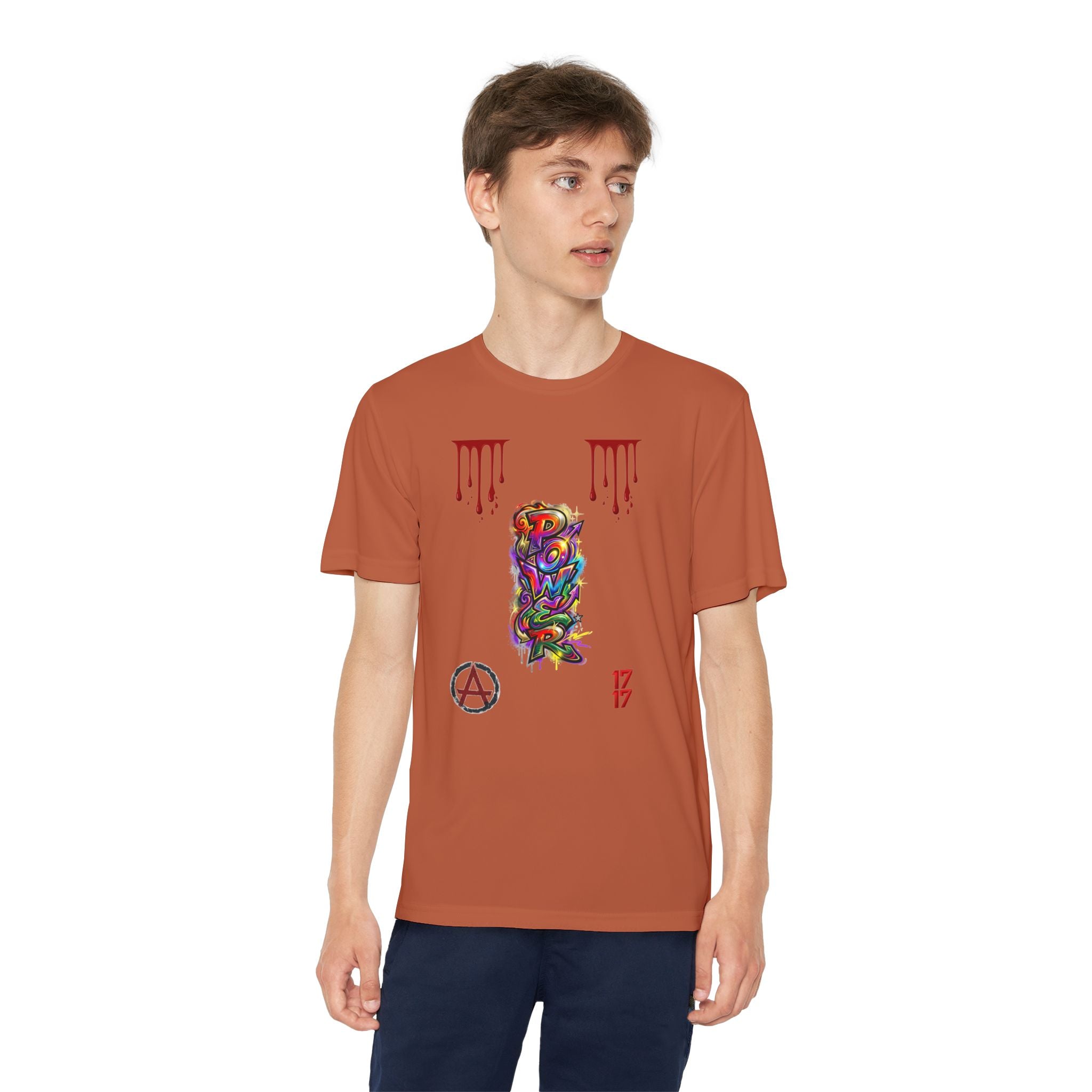 Youth Competitor Tee — Colorful Graffiti Anarchy Graphic T-Shirt