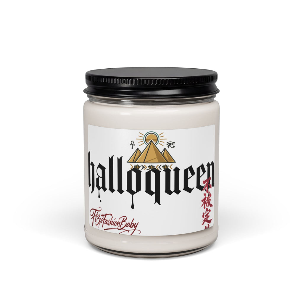Soy Candle — "Halloqueen" Scented 9oz Jar (Pyramid & Gothic Design)