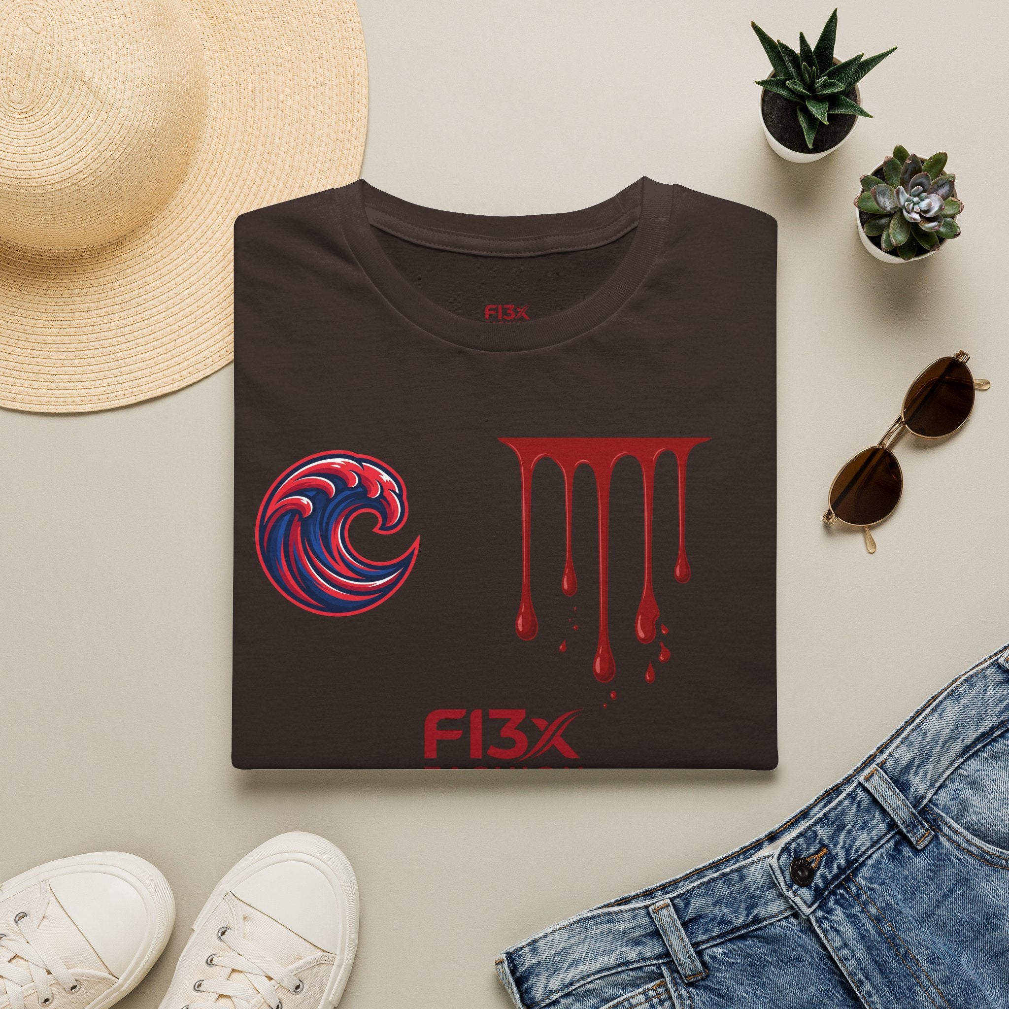 Graphic Tee — F13x Fashion Drip & Wave Design
