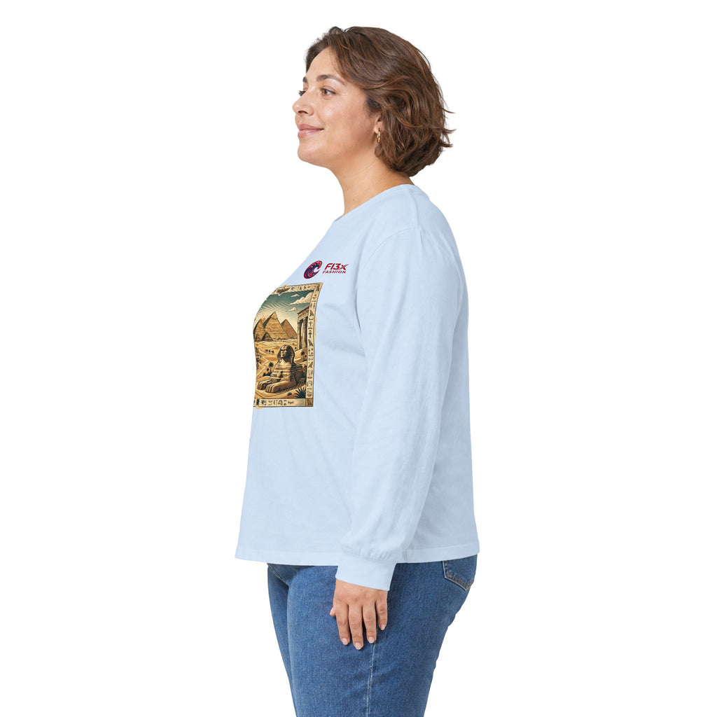Egyptian Pyramids Vintage Graphic Long Sleeve Tee