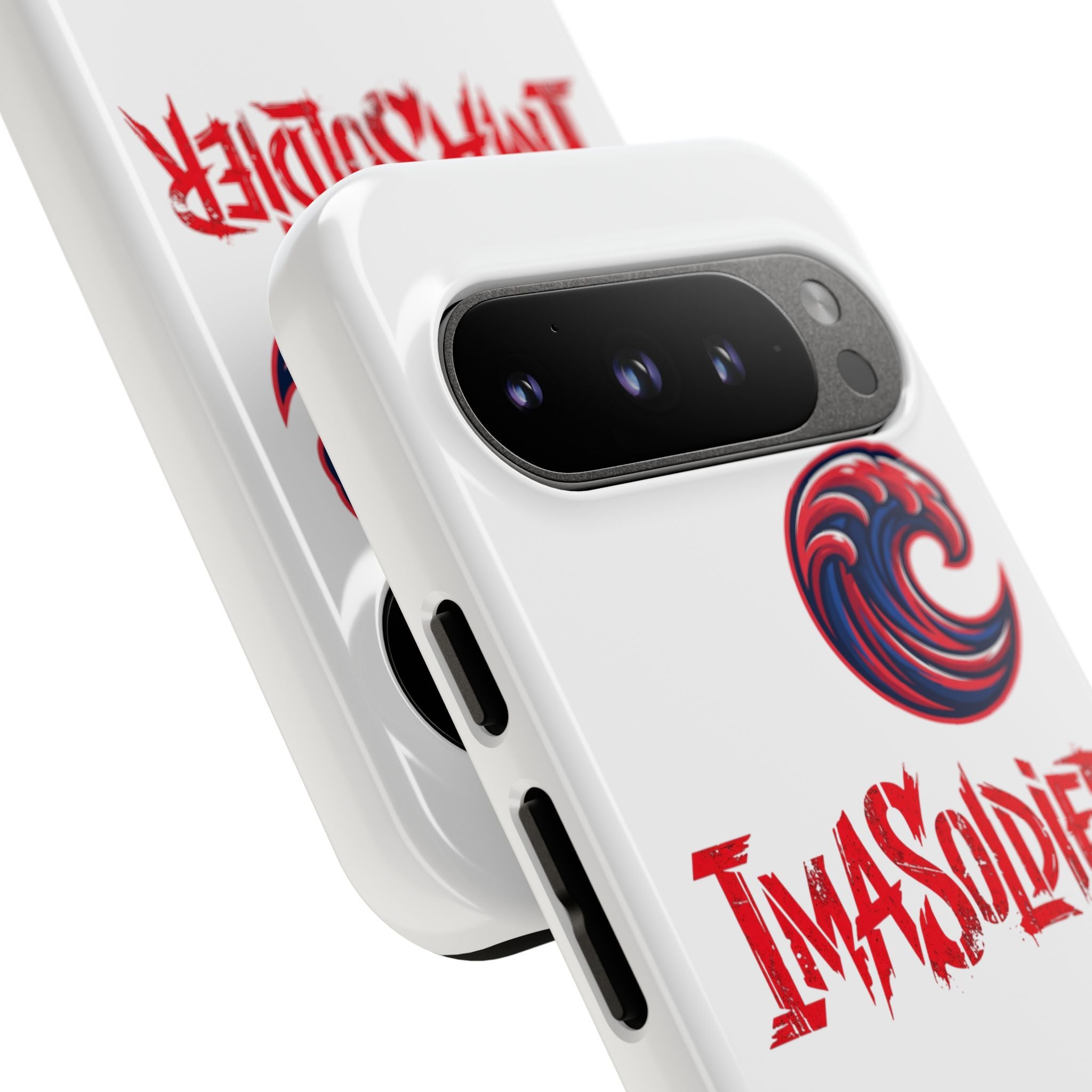 Phone Case — 'ImaSoldier' Red Wave Protective Hard Case