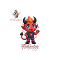 Cute Red Devil Sticker - Kiss-Cut Vinyl Laptop Decal (F13xFashionBaby)