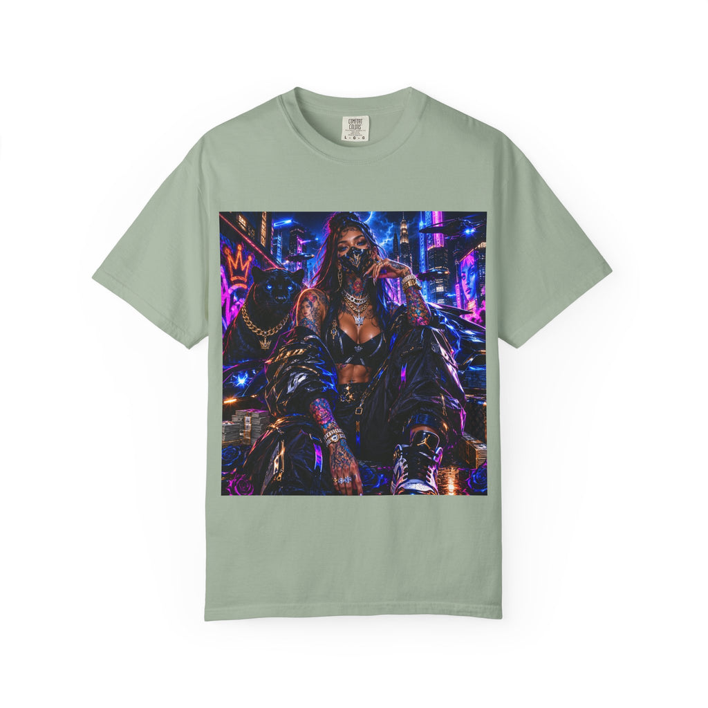 Cyberpunk Streetwear T-Shirt — "Fl3x Fashion Omertà" Graphic