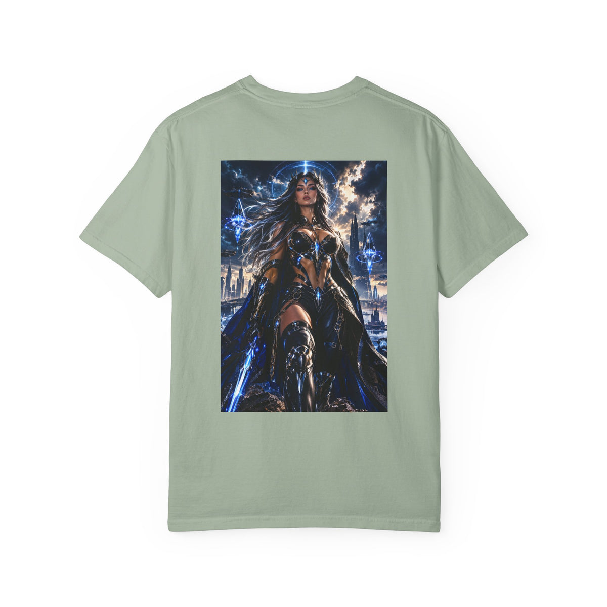 Graphic T-Shirt — Mythic Warrior Back Print with Crest Logos