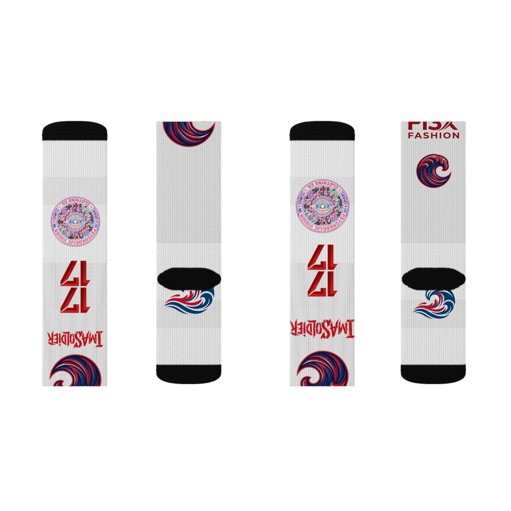 Custom Sublimation Logo Socks — F13X Fashion Branded Crew Socks