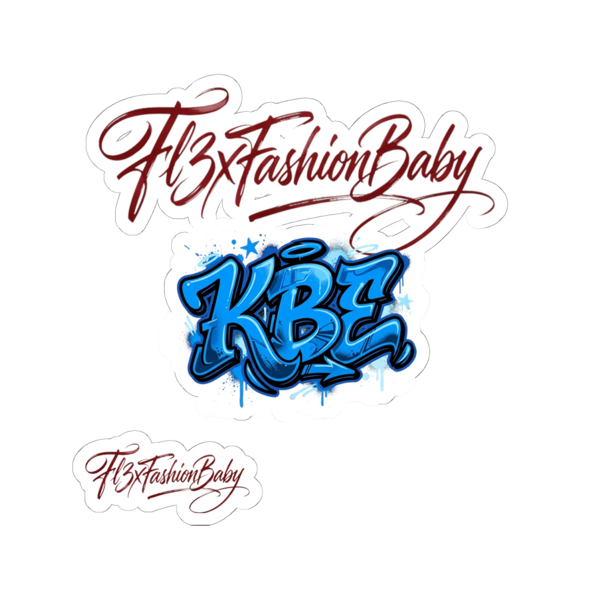 Kiss-Cut Stickers — KBZ Blue Graffiti & Fl3xFashionBaby Script Sticker Set