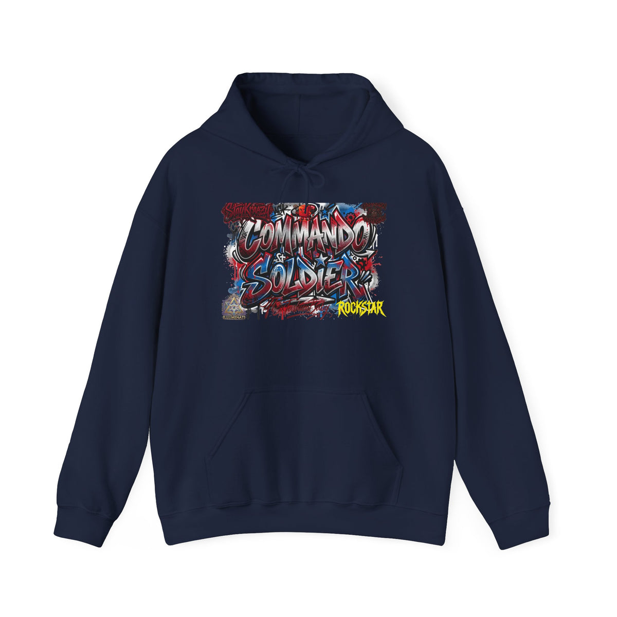 Command Soldier Graffiti Hoodie - Urban Streetwear Military Tribute