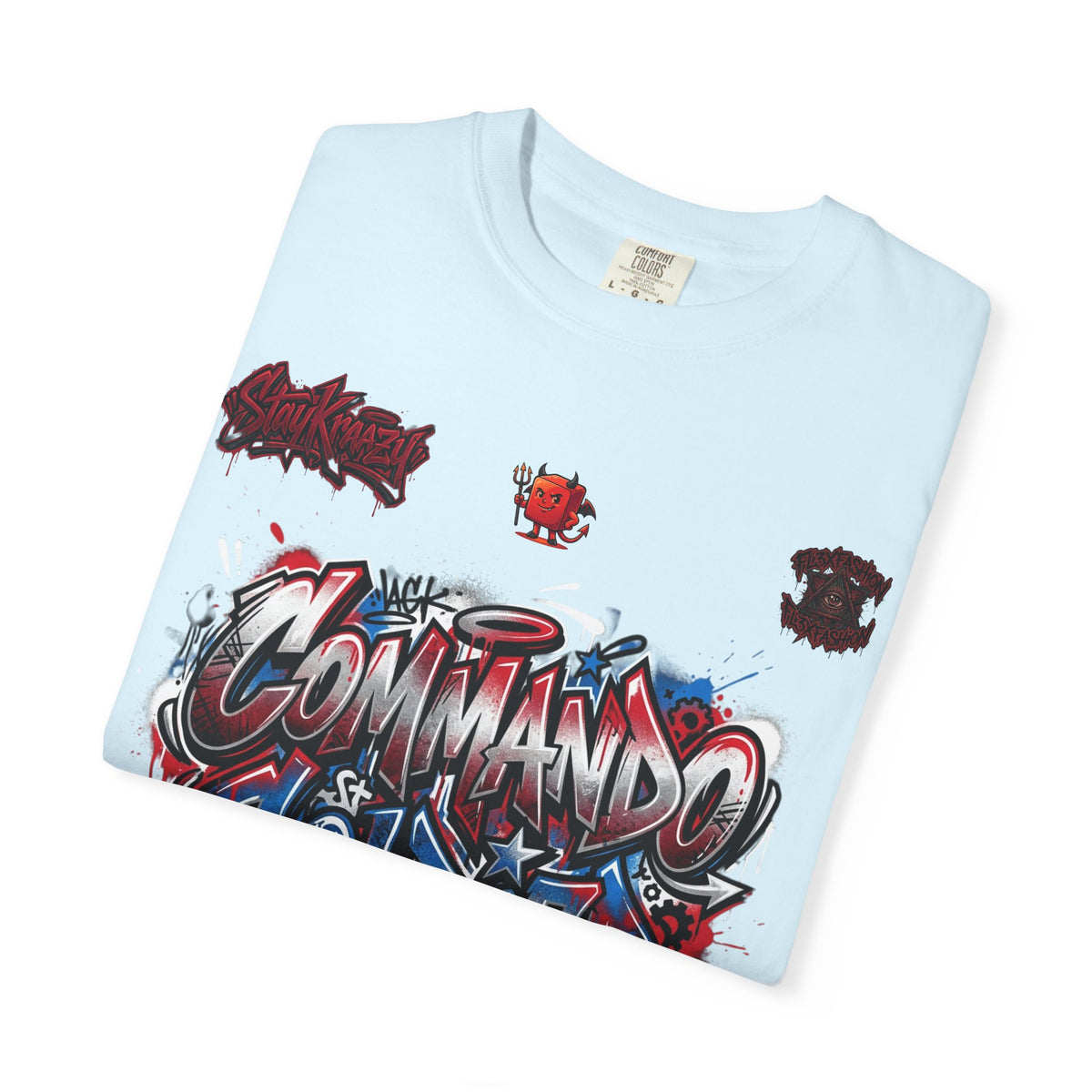 Commando Soldier Graphic T-Shirt — Streetwear Graffiti Design