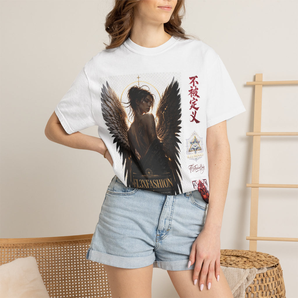 Angel Wings Graphic Tee — "FL3XFASHION" Gothic Streetwear T-Shirt