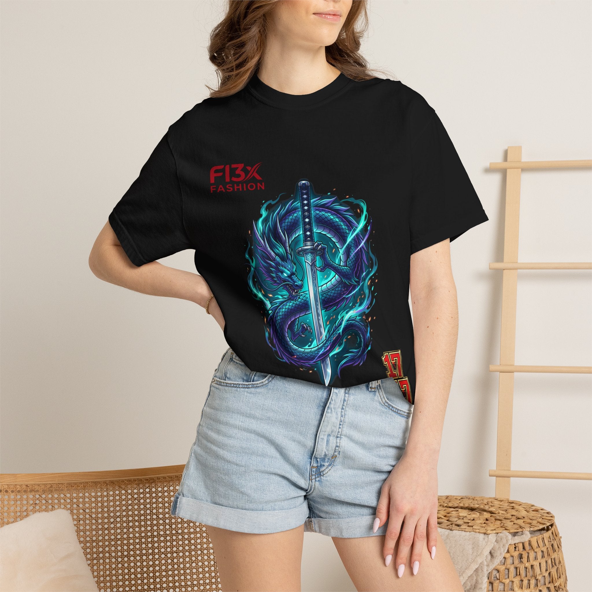 Dragon Katana T-Shirt — Neon Samurai Sword Graphic Tee (17/17)