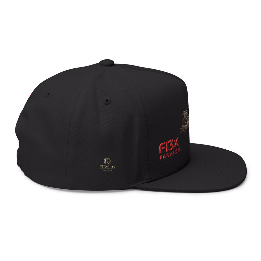 Embroidered Phoenix Flat Bill Cap — F13X Fashion Streetwear Snapback