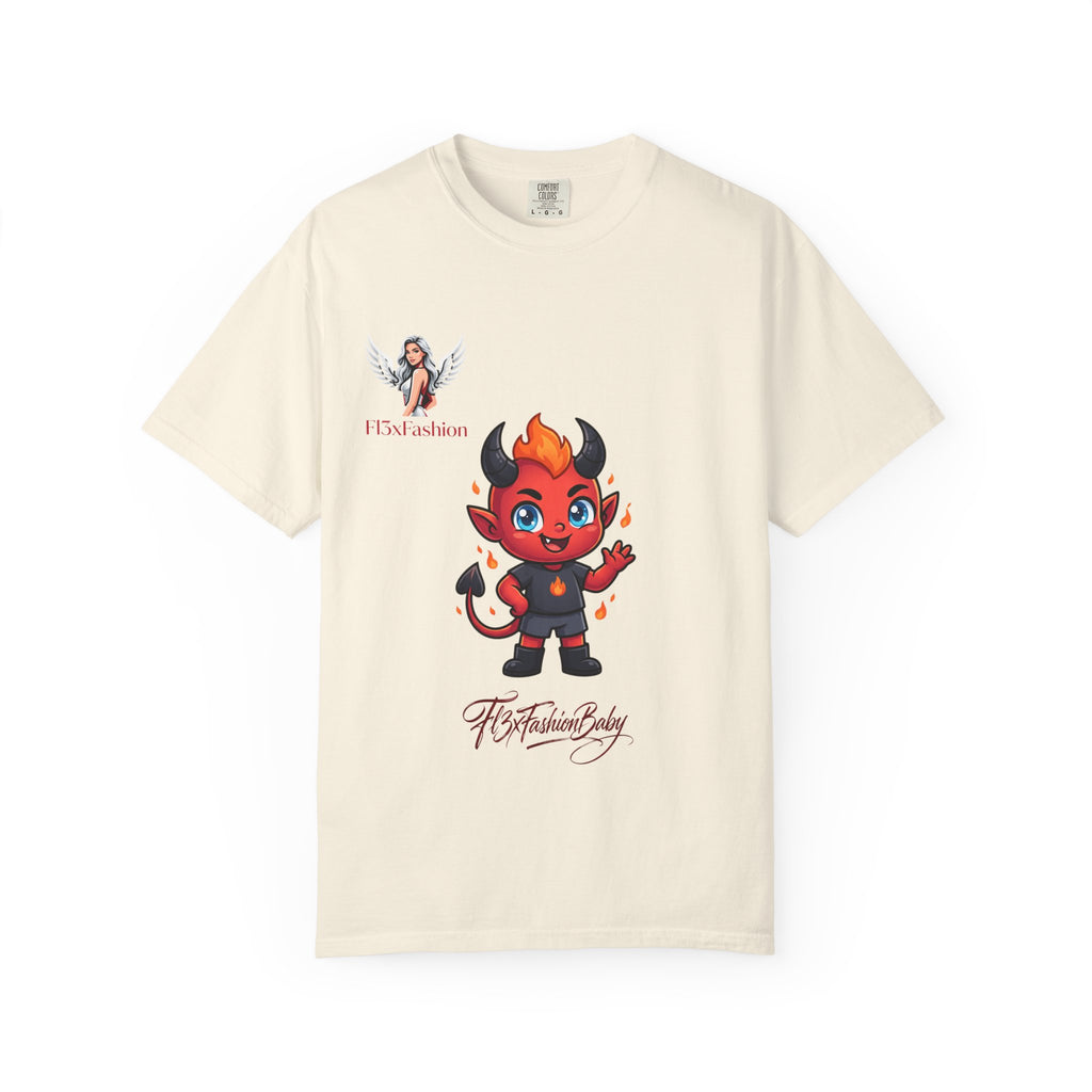 Devil Cartoon Graphic T-Shirt — Fiery Cute Demon Design