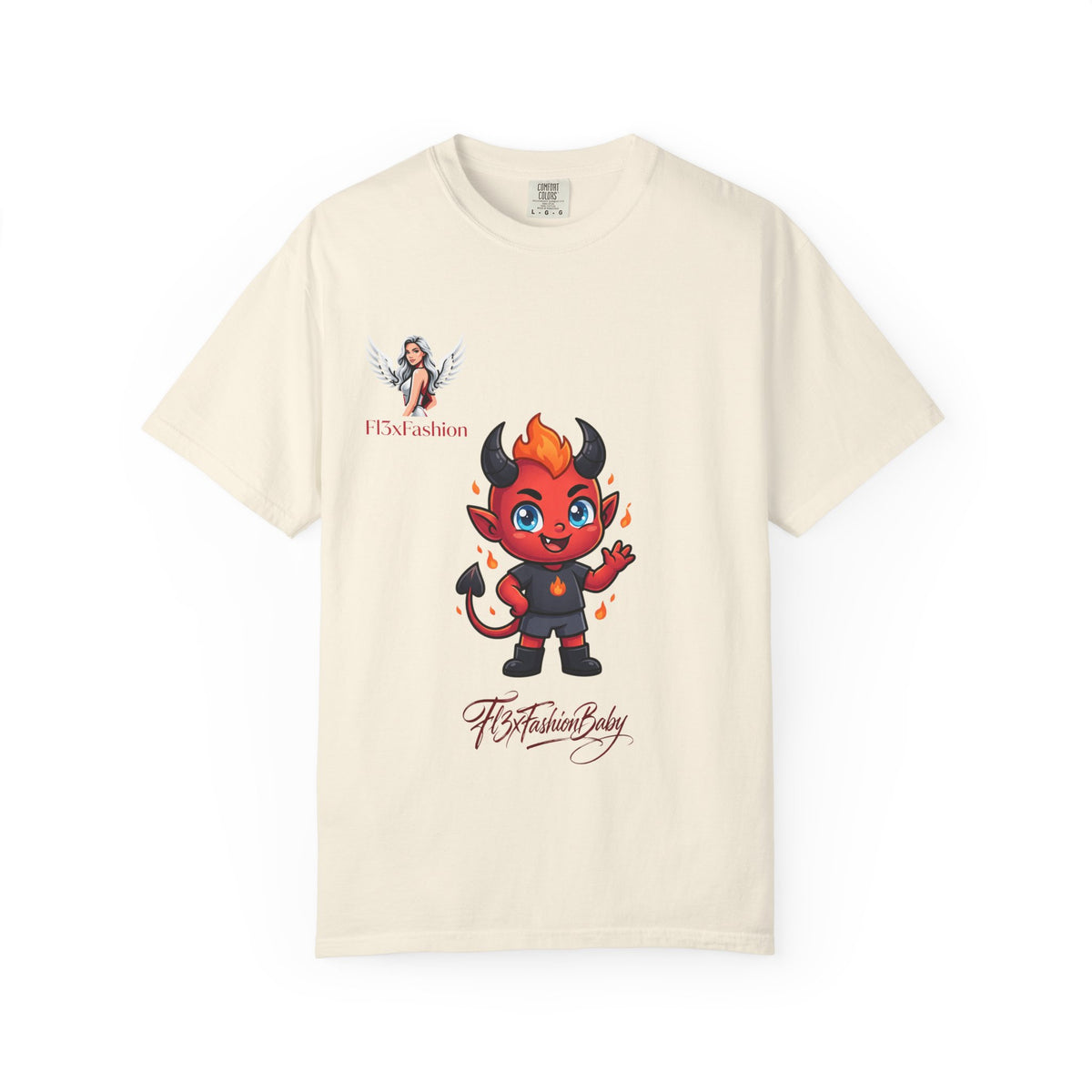 Devil Cartoon Graphic T-Shirt — Fiery Cute Demon Design
