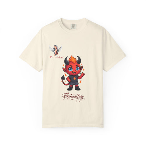 Devil Cartoon Graphic T-Shirt — Fiery Cute Demon Design