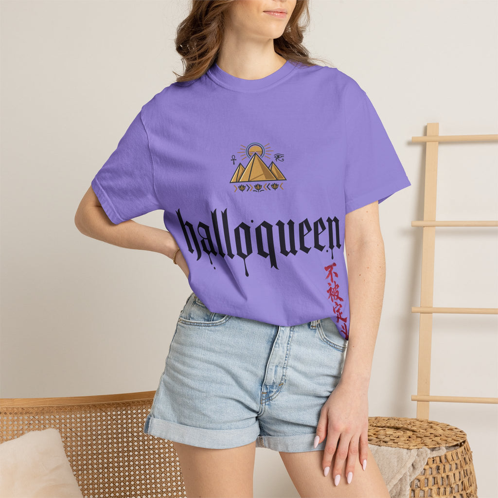 Halloqueen Graphic T-Shirt — Gothic Pyramid & All-Seeing Eye Streetwear