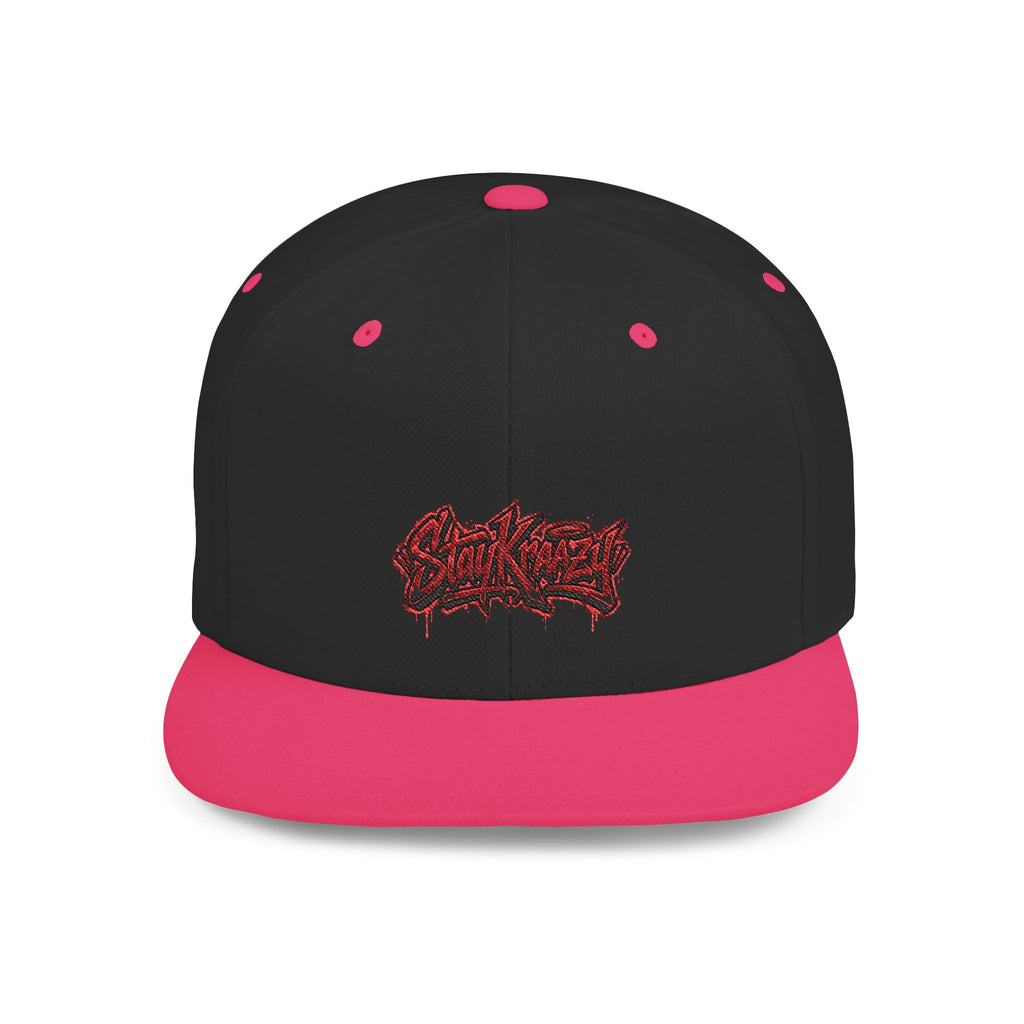 Snapback Hat — Red Graffiti Logo Flat Bill Cap