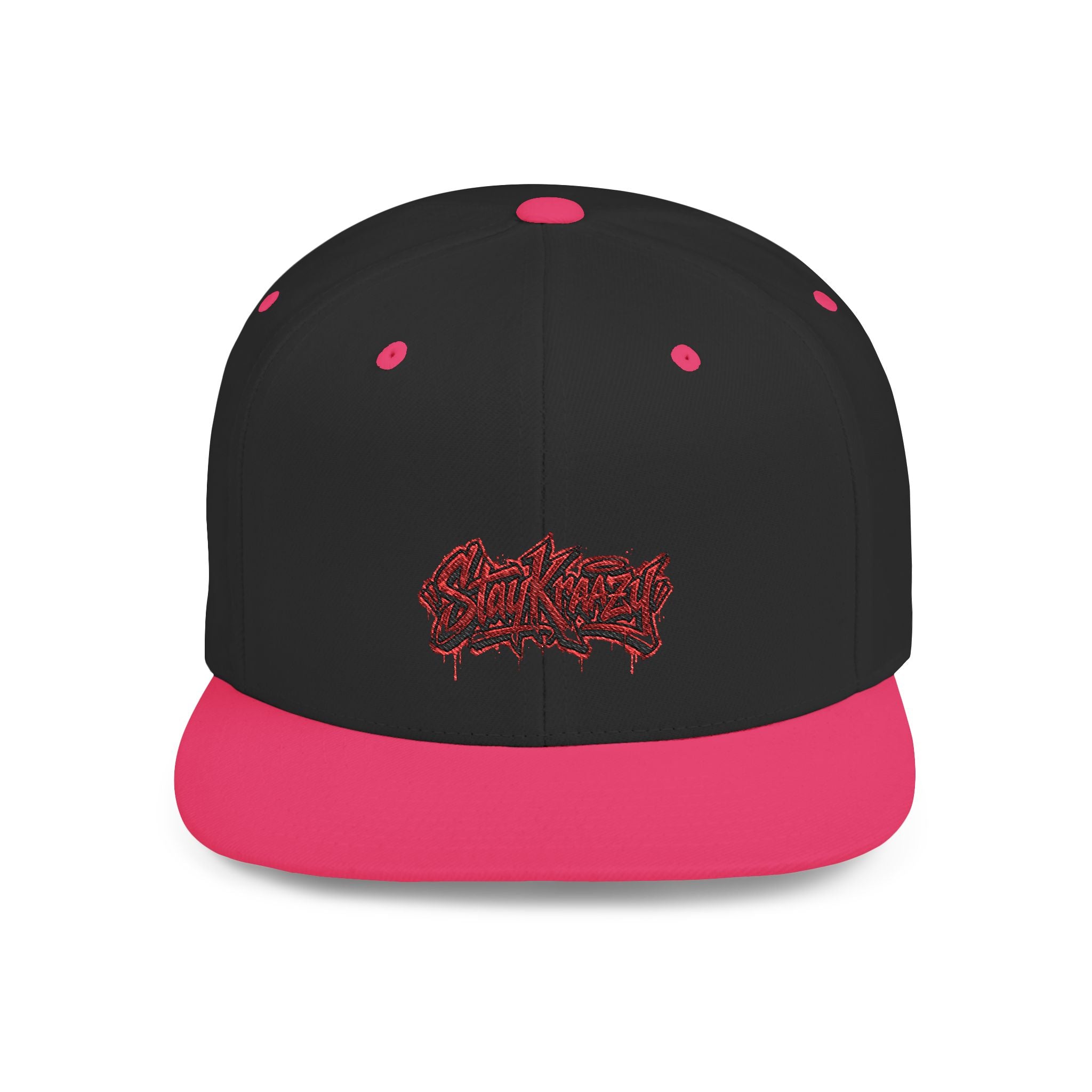Snapback Hat — Red Graffiti Logo Flat Bill Cap