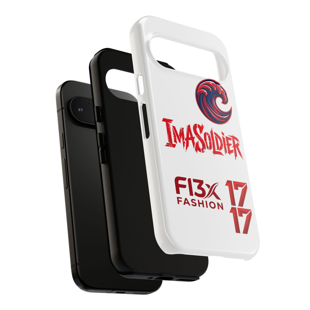 Phone Case — 'ImaSoldier' Red Wave Protective Hard Case