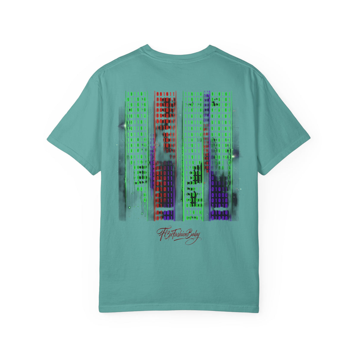 Graphic T-Shirt — Futuristic Cityscape Design with Japanese Calligraphy