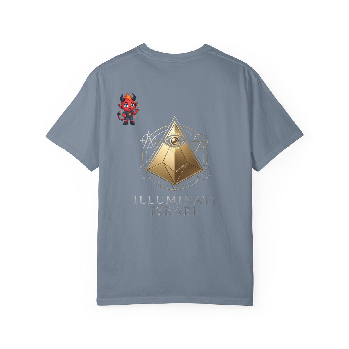 Illuminati Israel Pyramid T-Shirt with Devil Character Pattern