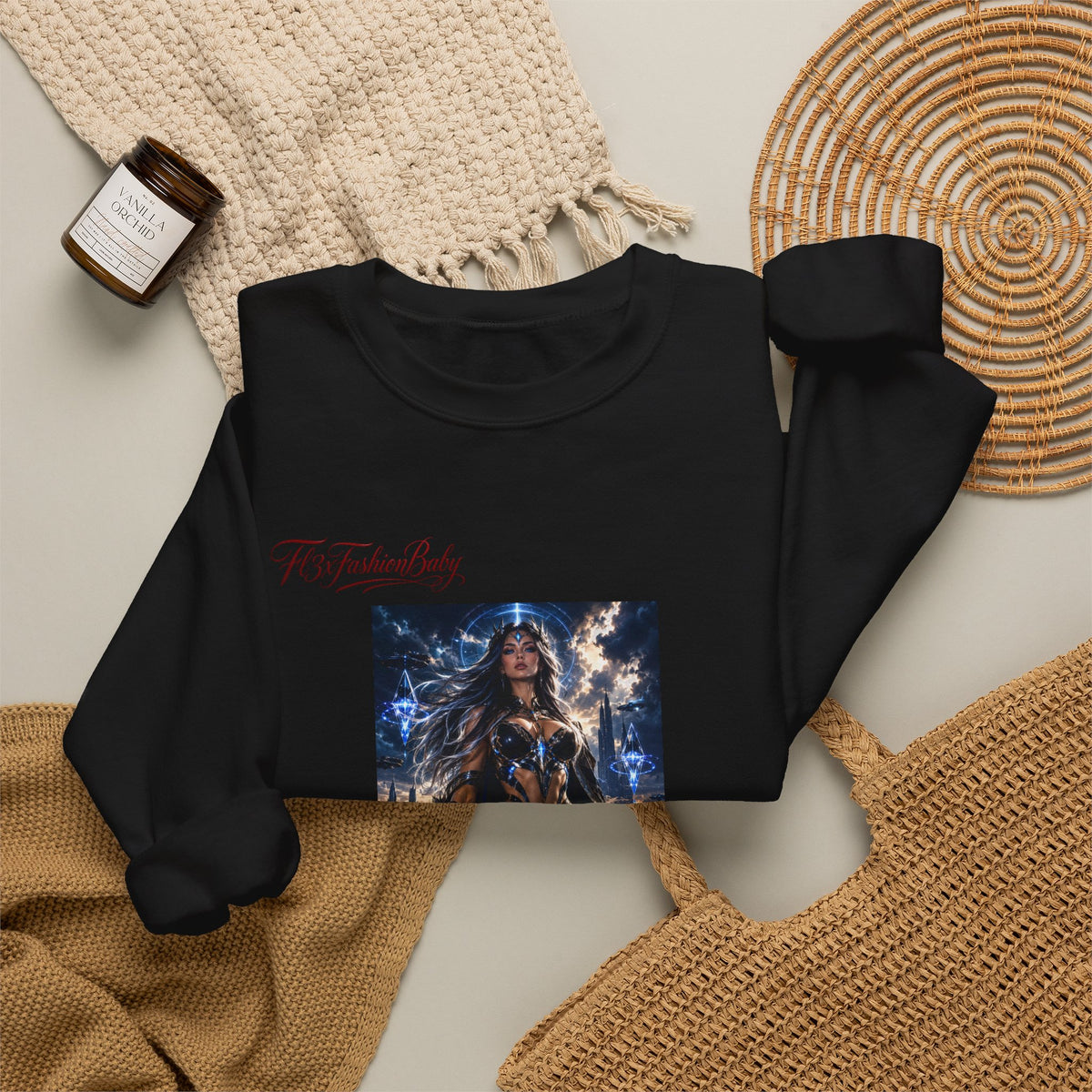 Wonder Warrior Crewneck Sweatshirt — Fantasy Armor Graphic