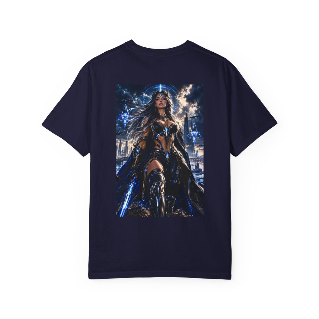 Graphic T-Shirt — Mythic Warrior Back Print with Crest Logos
