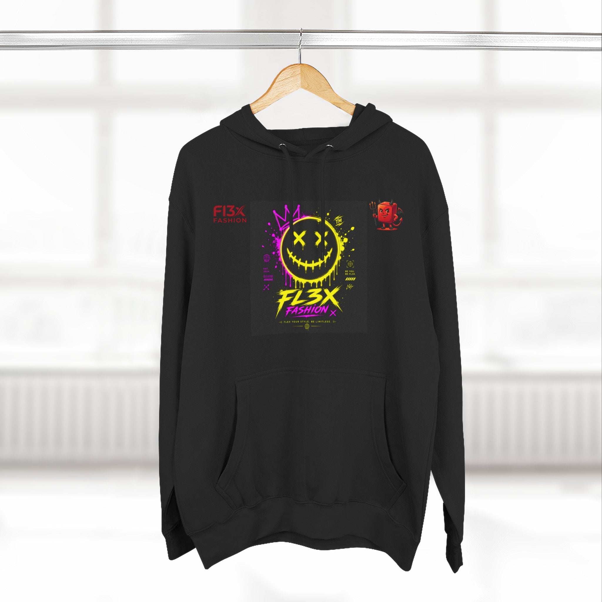 Smiley Neon Graphic Hoodie — FL3X Fashion Streetwear