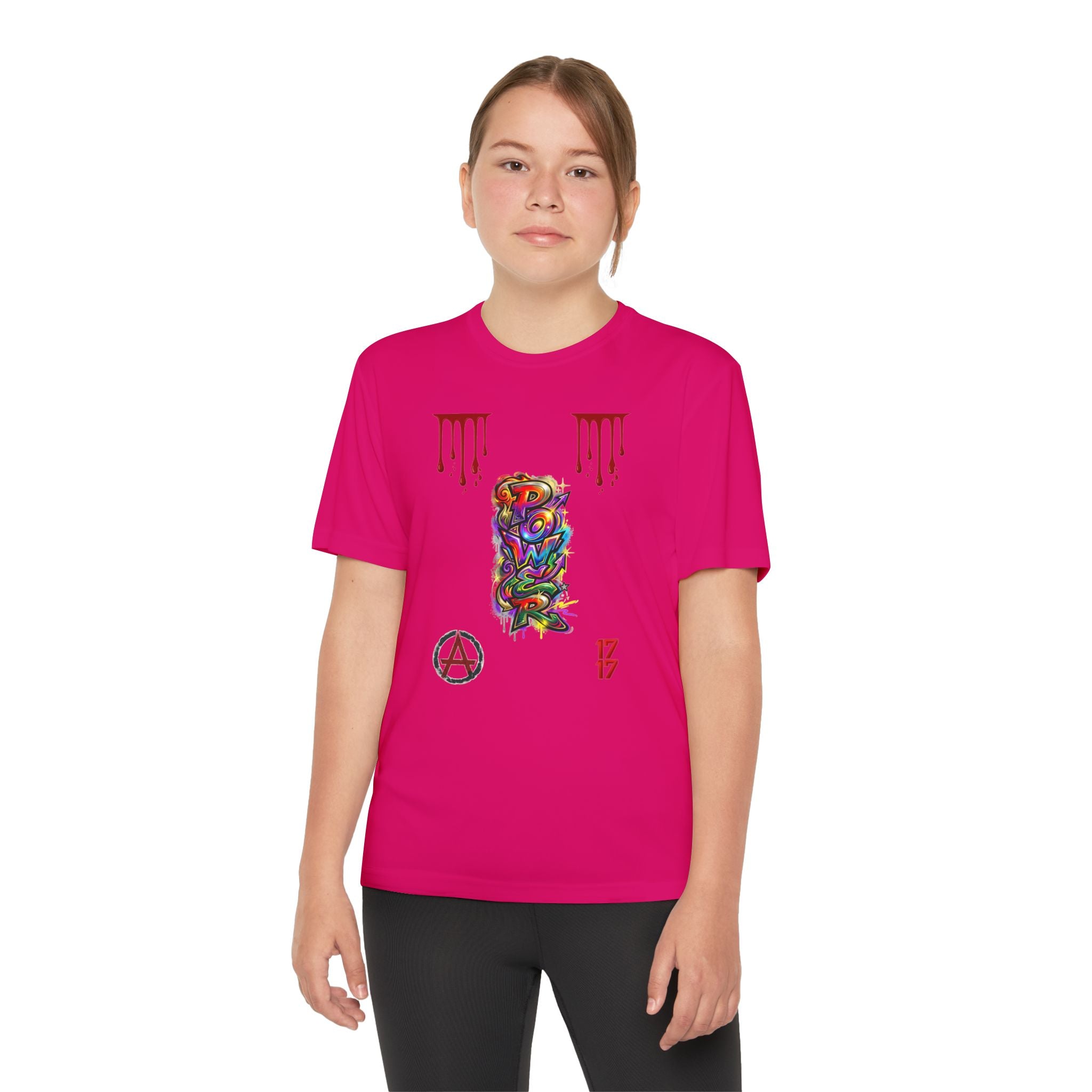 Youth Competitor Tee — Colorful Graffiti Anarchy Graphic T-Shirt