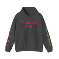Midnight Run Hoodie — Graphic Streetwear Pullover with Sleeve Prints