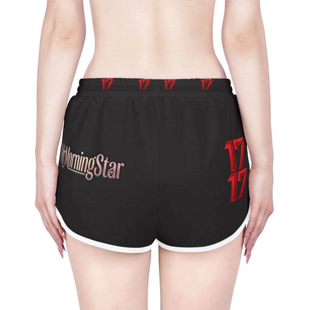 Relaxed Women's Shorts — Red '17' & Morning Star Graphic