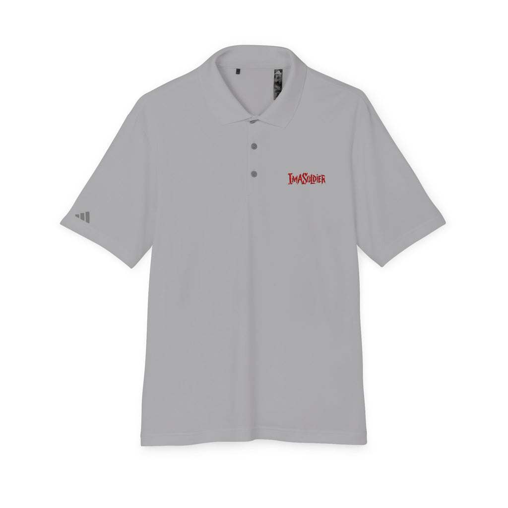 White Performance Polo — 'I Am Sober' Embroidered Chest Design