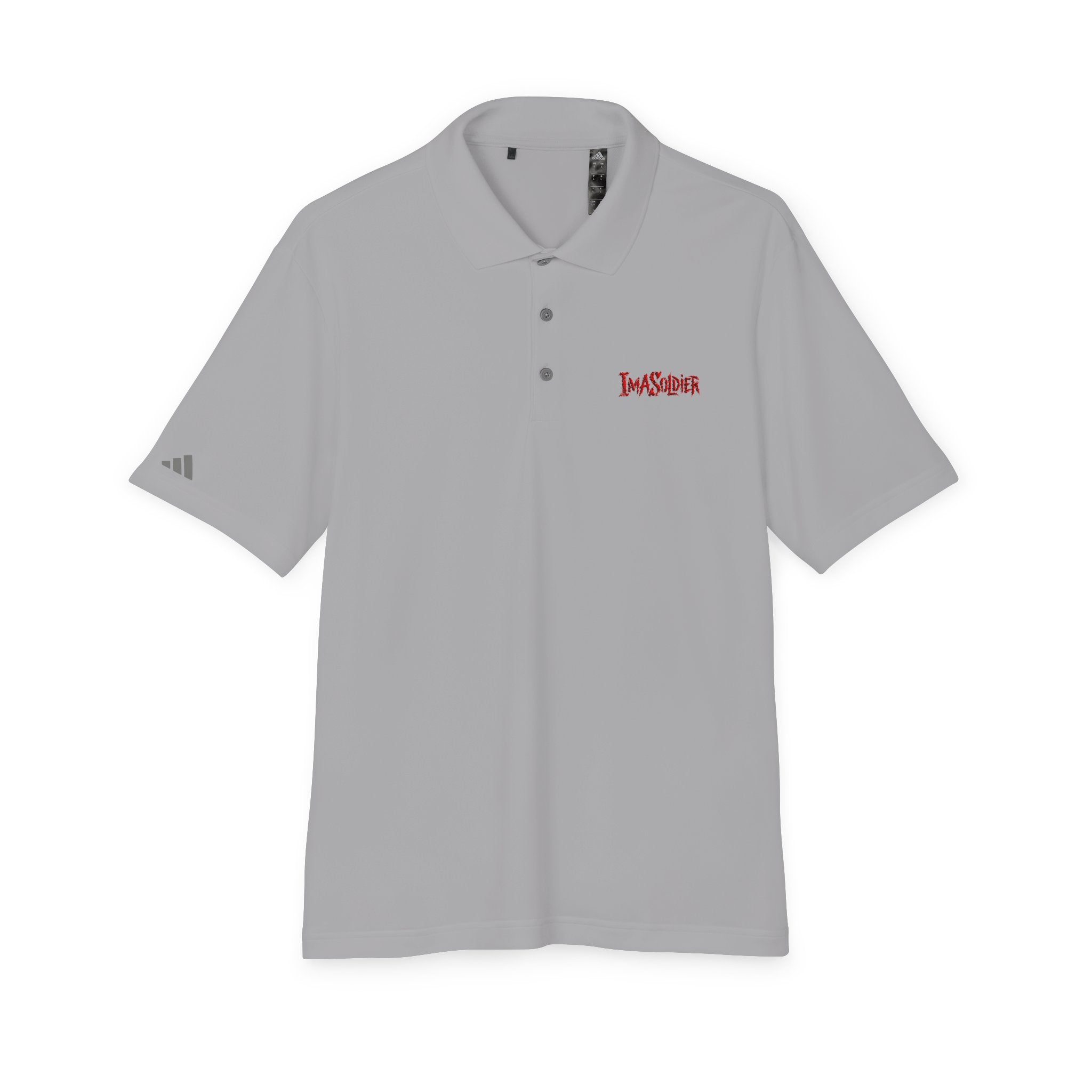 White Performance Polo — 'I Am Sober' Embroidered Chest Design
