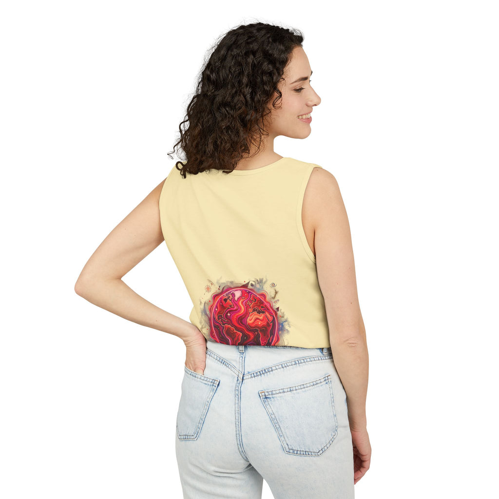 Red Planet Graphic Tank Top — '17/17' Streetwear Planet Design