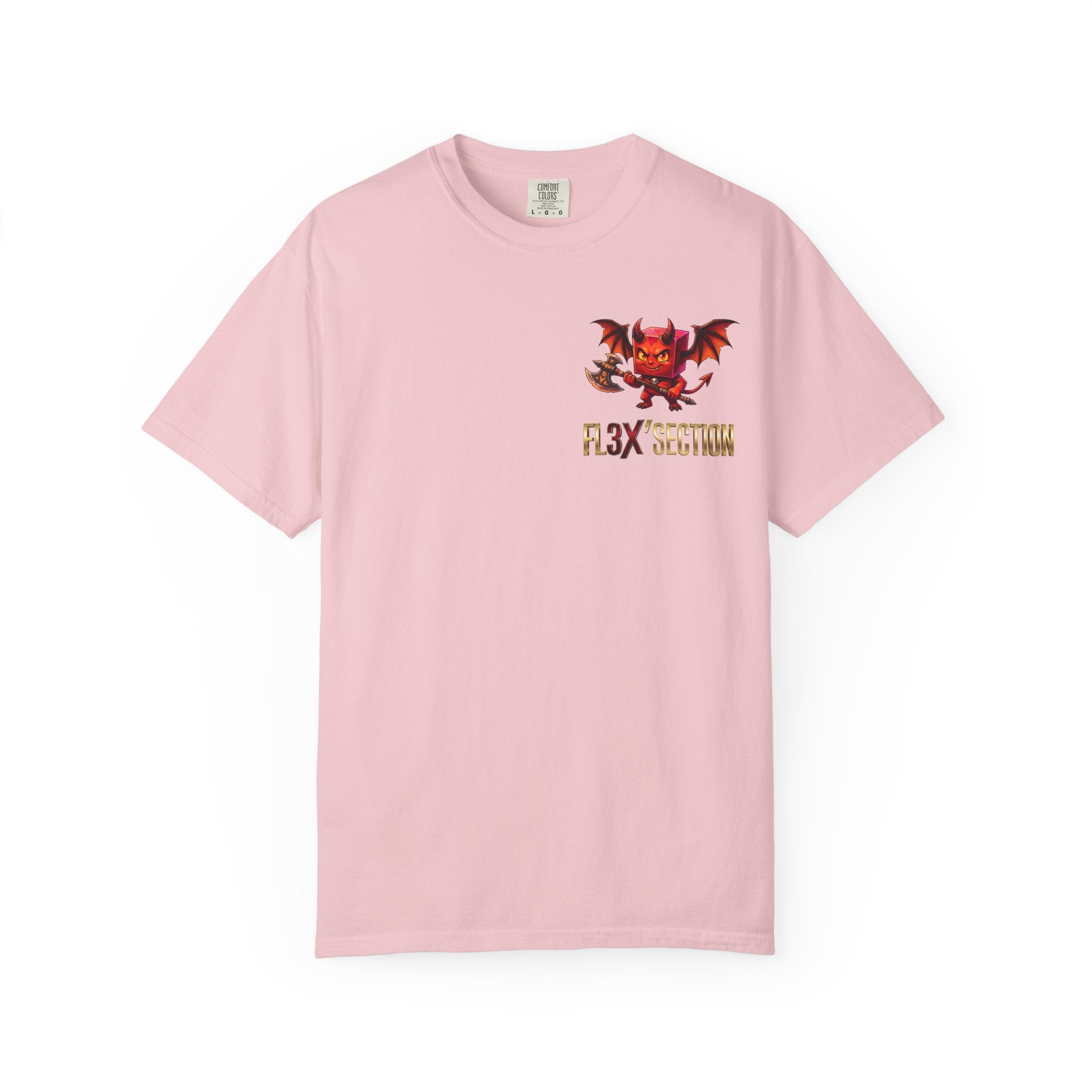 Devil Mascot T-Shirt — 'F13X Fashion' Graphic Tee (Front Chest & Back Print)