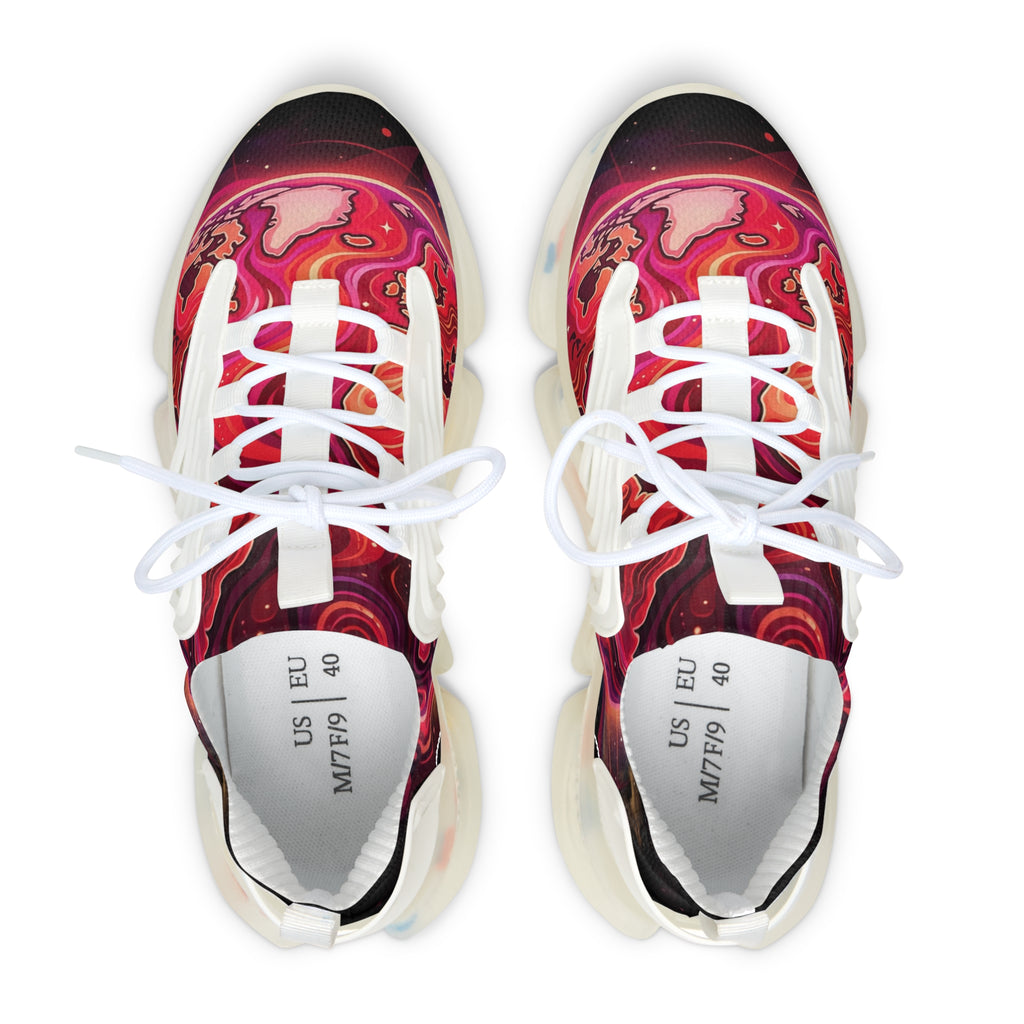 Women's Mesh Sneakers — Red Marble Athletic Shoes