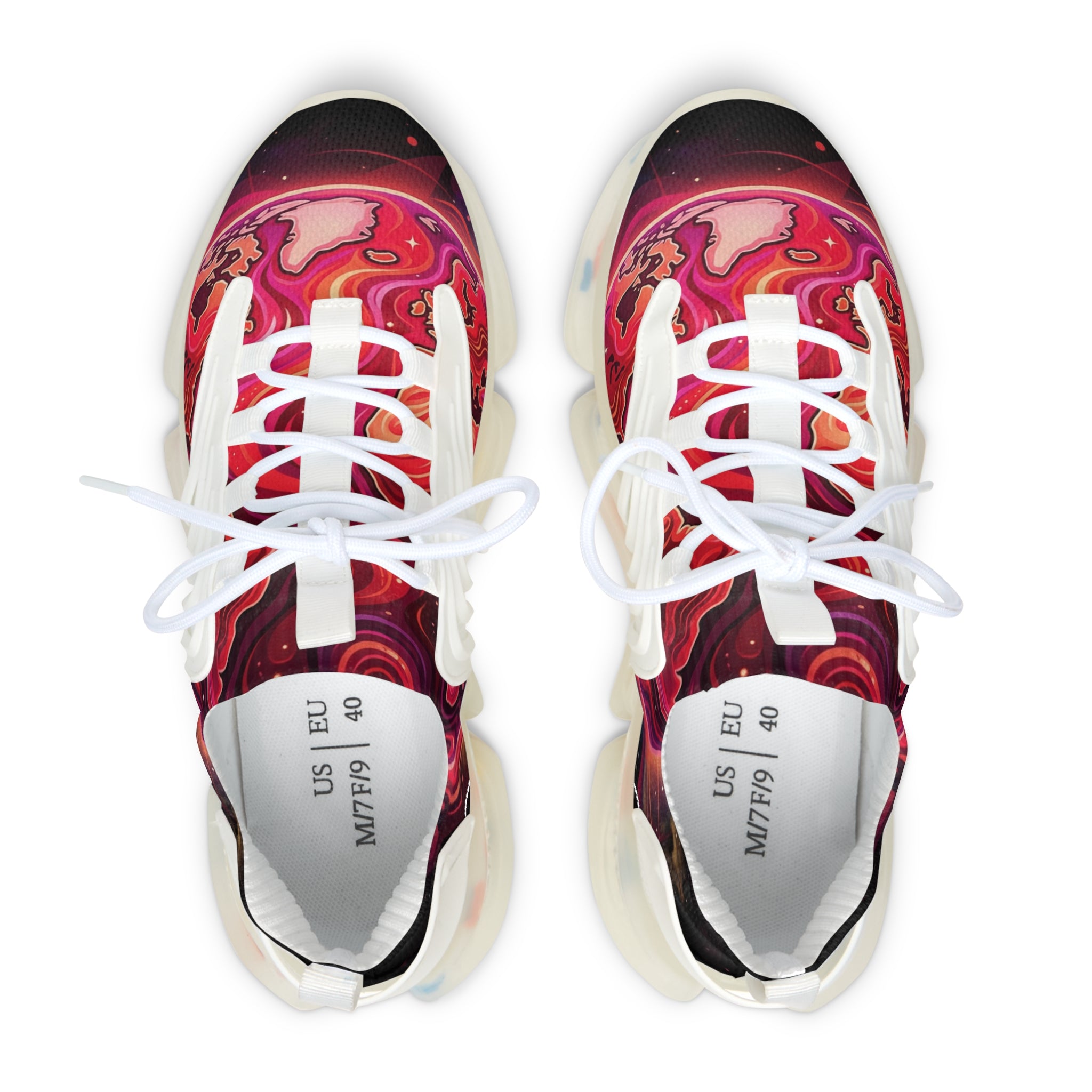 Women's Mesh Sneakers — Red Marble Athletic Shoes