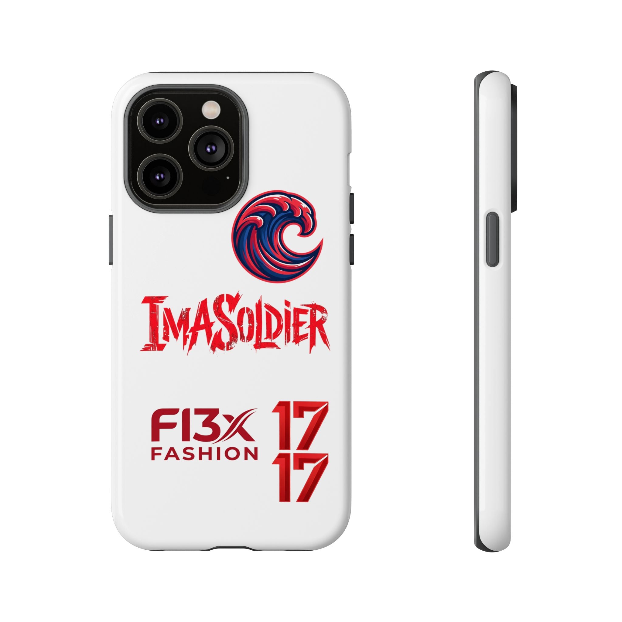 Phone Case — 'ImaSoldier' Red Wave Protective Hard Case