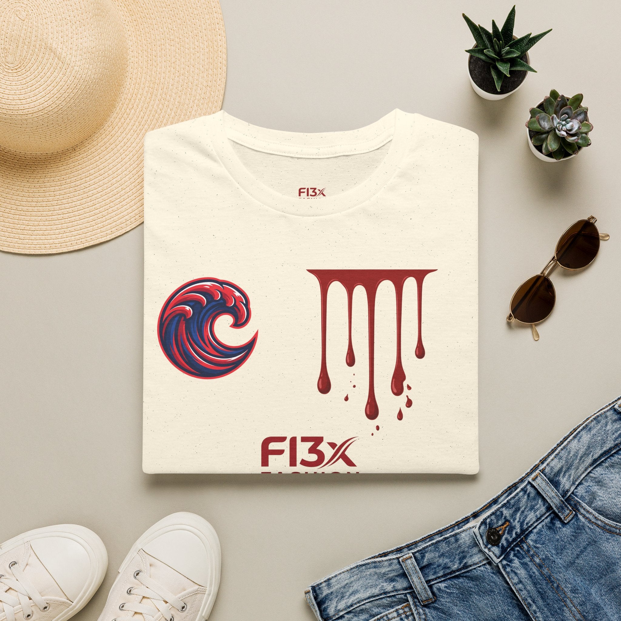 Graphic Tee — F13x Fashion Drip & Wave Design