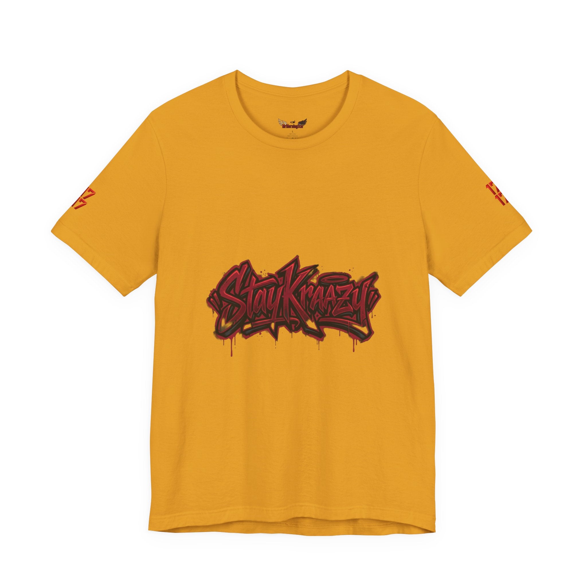 Stay Krazi Graffiti Tee — Red 17 Streetwear T‑Shirt