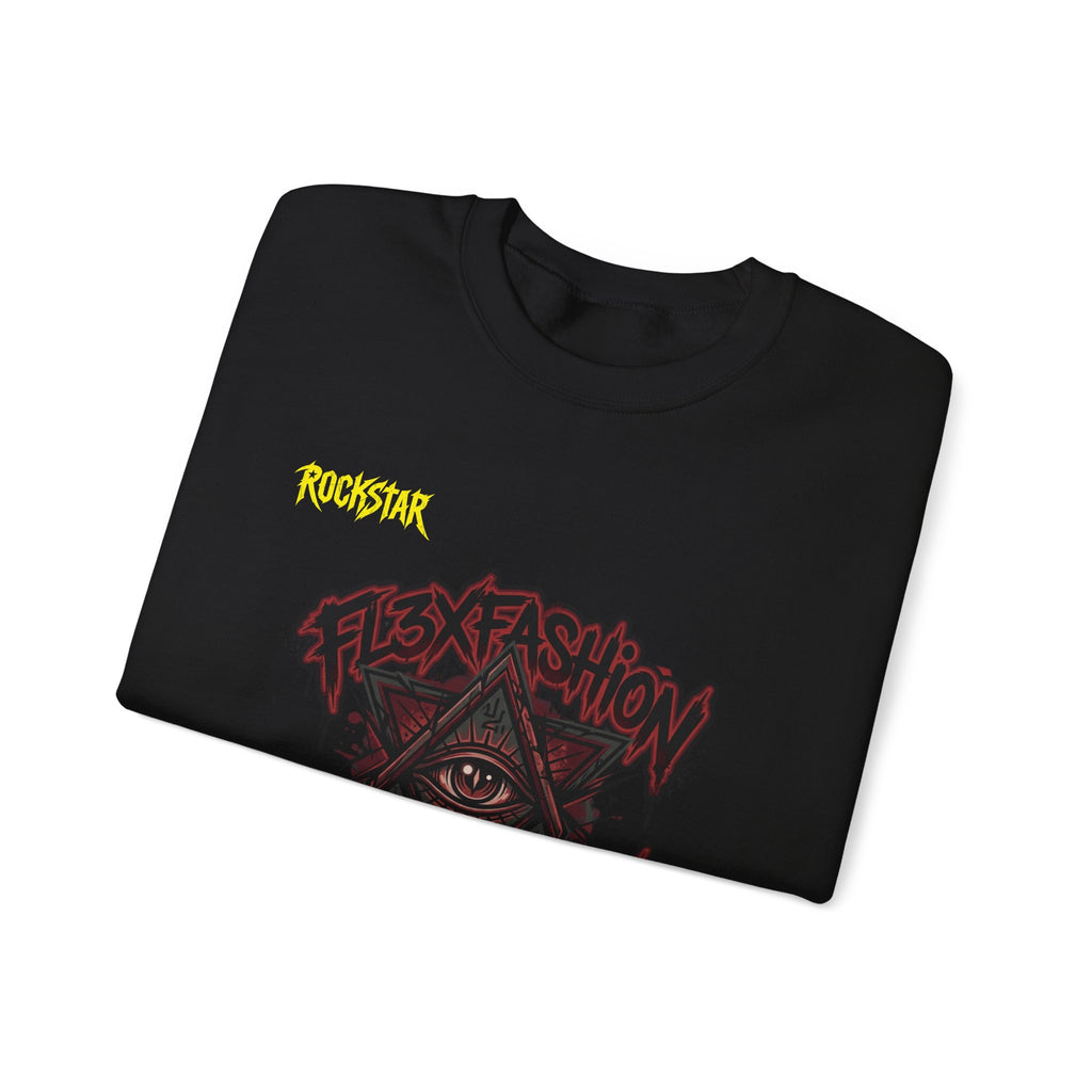 Graphic Crewneck Sweatshirt — Dark Eye Pyramid Streetwear Design
