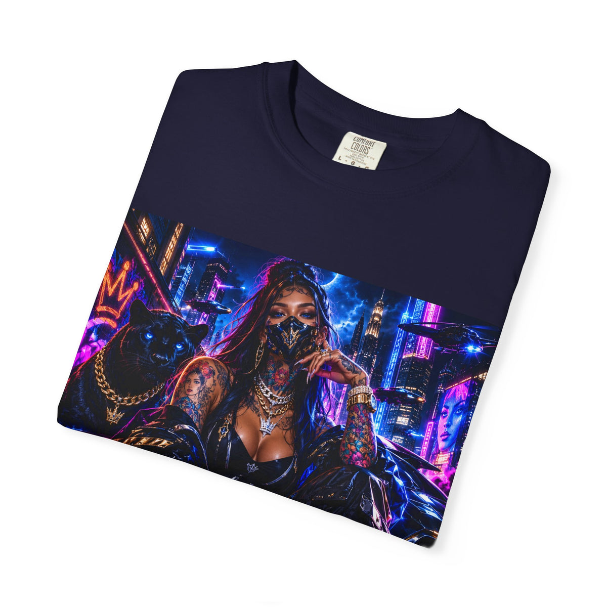Cyberpunk Streetwear T-Shirt — "Fl3x Fashion Omertà" Graphic
