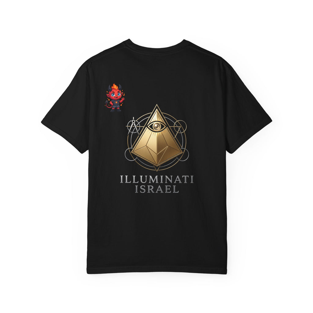 Illuminati Israel Pyramid T-Shirt with Devil Character Pattern