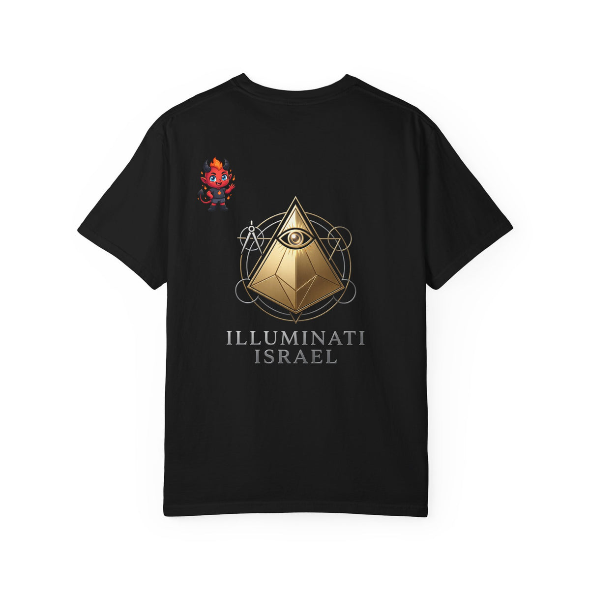 Illuminati Israel Pyramid T-Shirt with Devil Character Pattern
