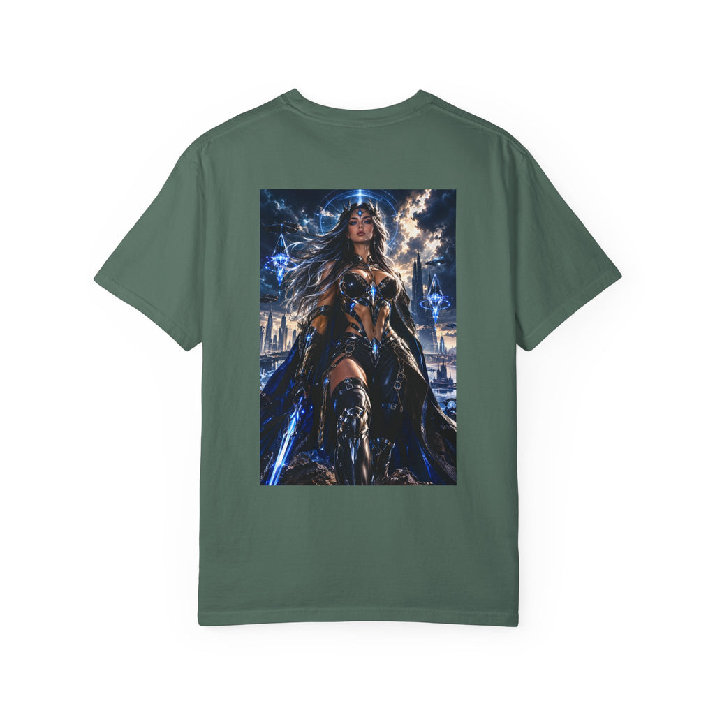 Graphic T-Shirt — Mythic Warrior Back Print with Crest Logos