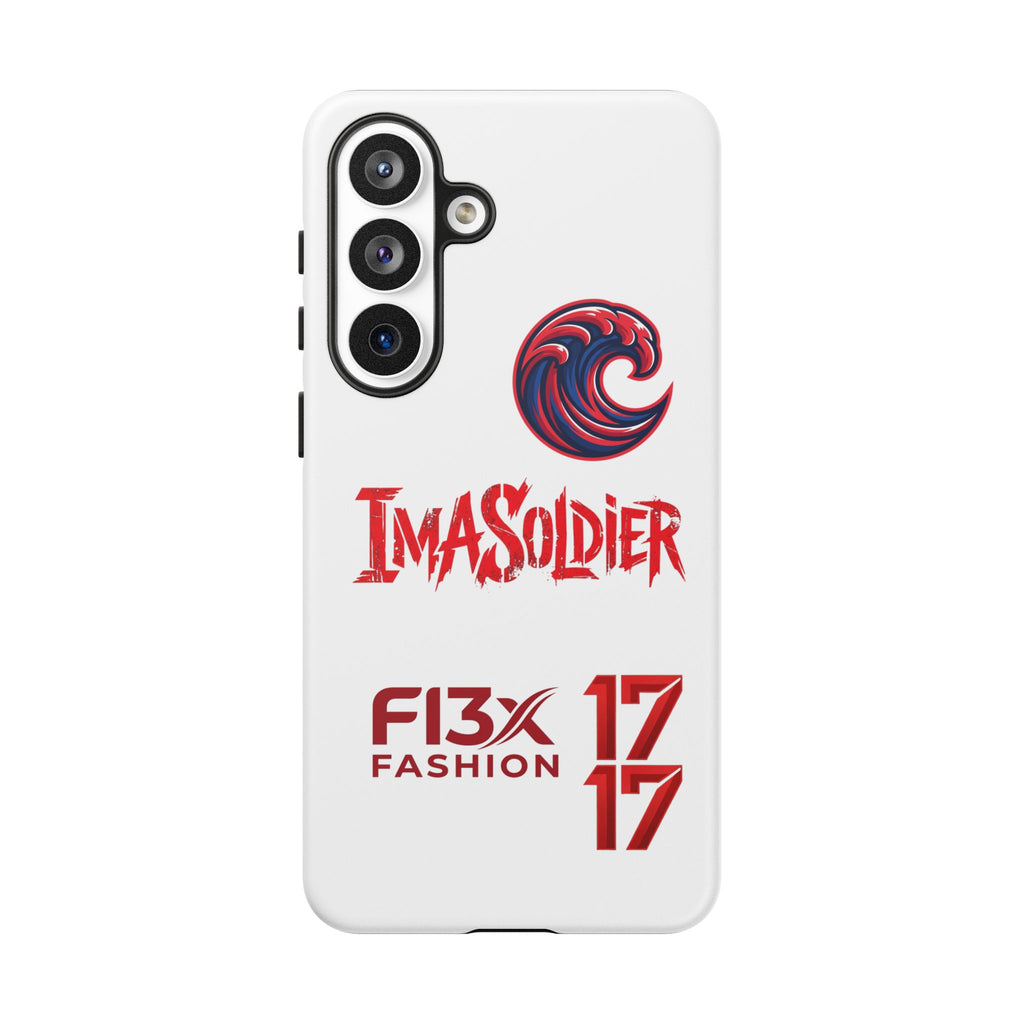 Phone Case — 'ImaSoldier' Red Wave Protective Hard Case