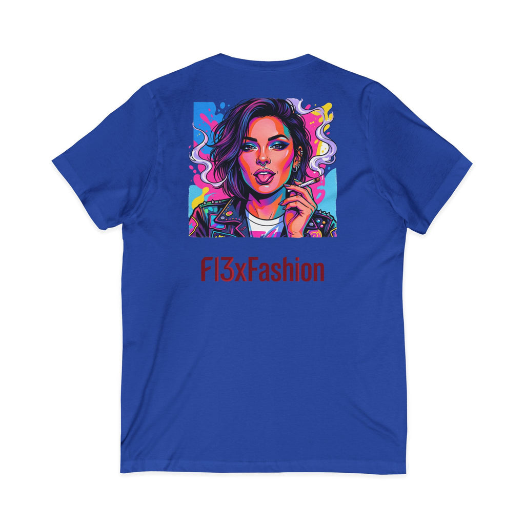 Pop Art Portrait V-Neck Tee — FI3xFashion Graphic T-Shirt