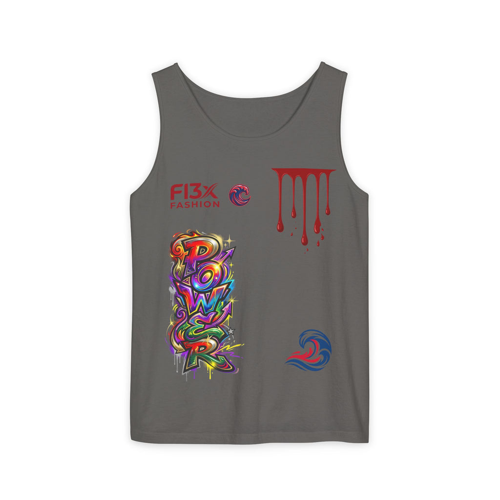 Graphic Tank Top — Colorful Street Art & Drip Logo Design