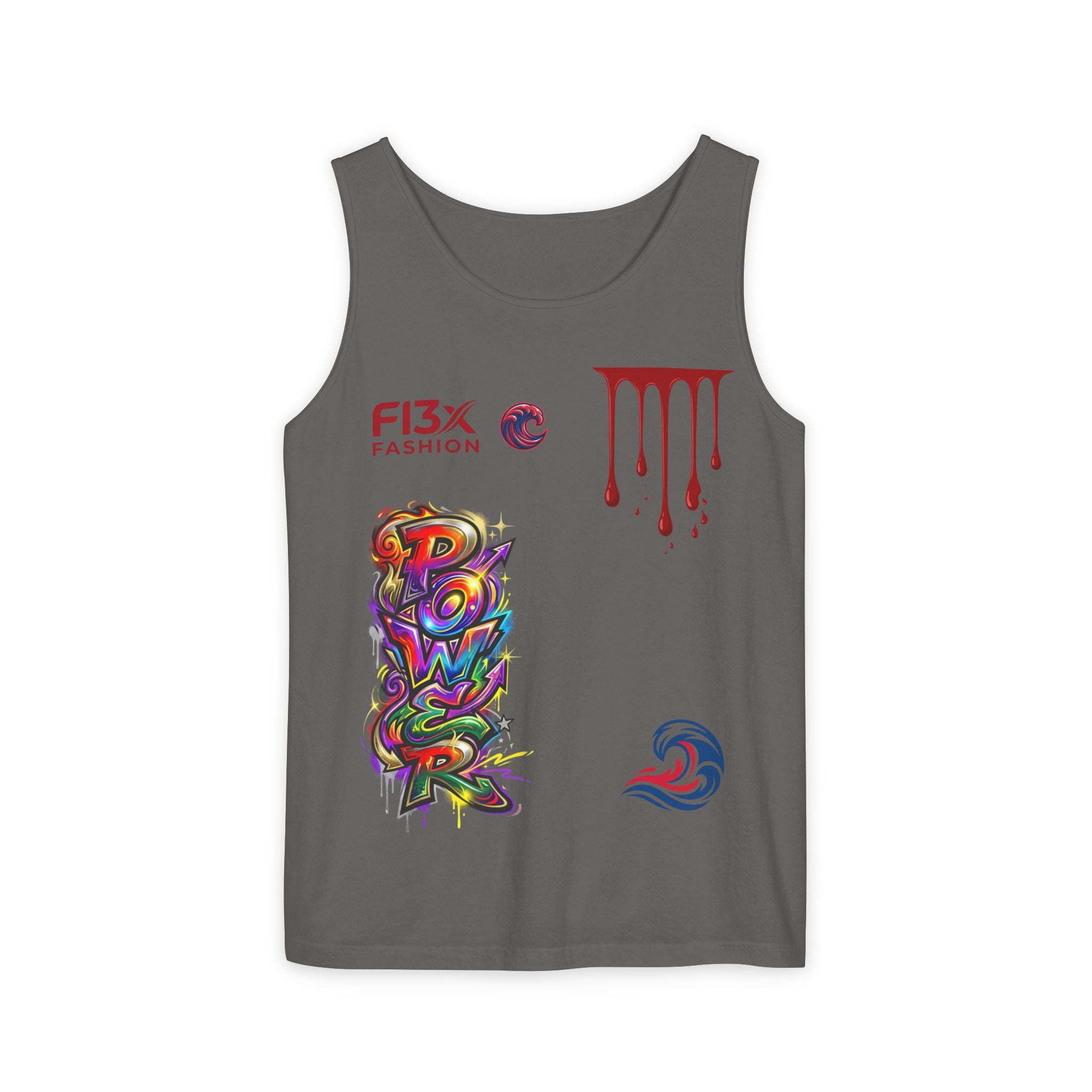 Graphic Tank Top — Colorful Street Art & Drip Logo Design