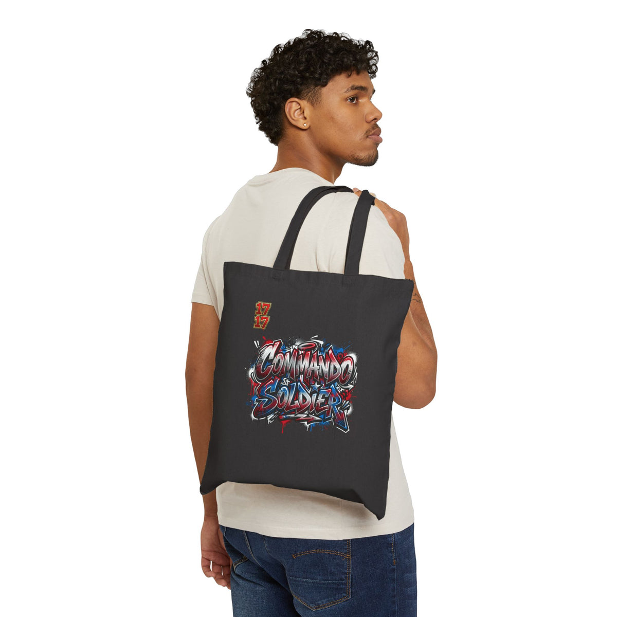 Commando Soldiers Graffiti Canvas Tote